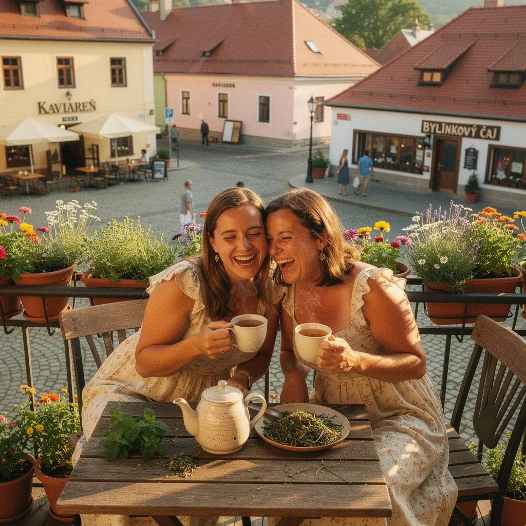 Relaxujúca scéna s vonnými sviečkami a šálkou čaju na parapete.